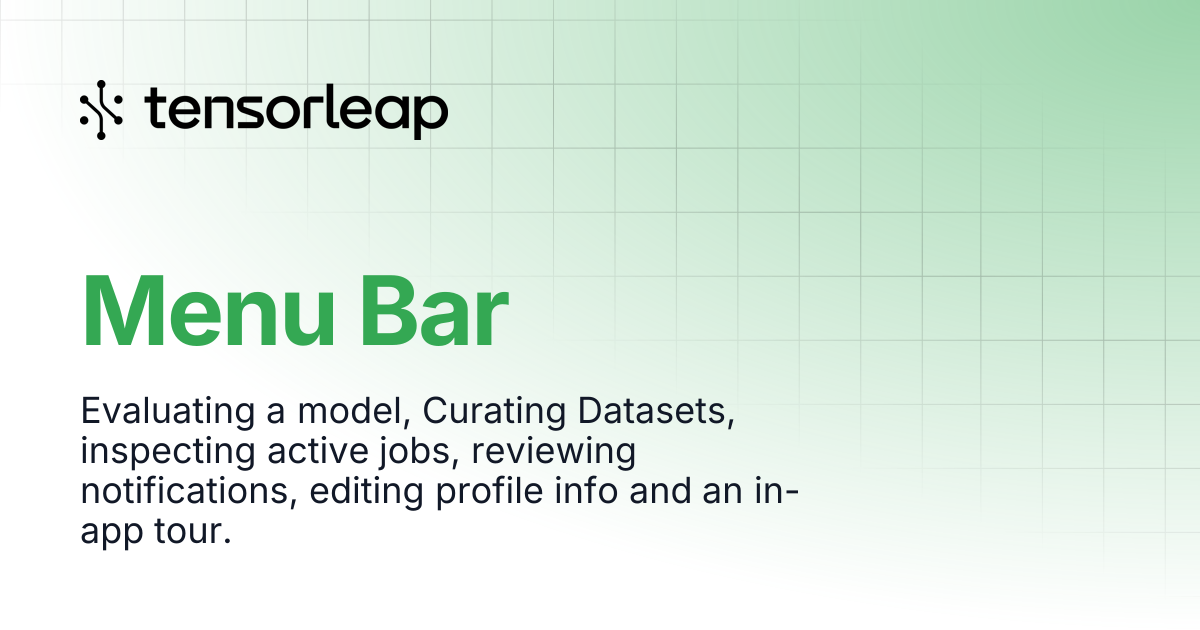 Menu Bar | Tensorleap Docs