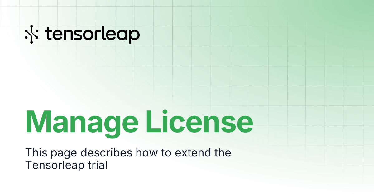 Manage License | Tensorleap Docs